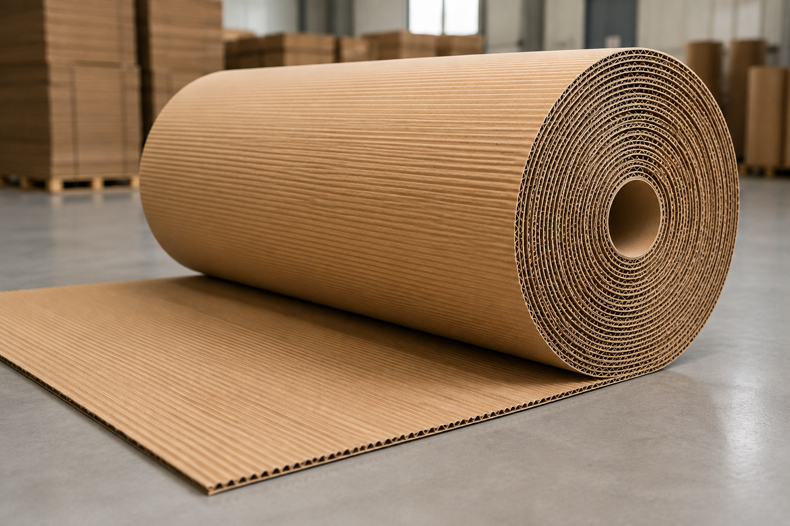 2 ply corrugated roll for packaging and surface protection